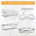 thumbnail image 2 of 2 Pack Shower Caddy Adhesive for Replacement, Strong Transparent Adhesive for Shower Caddy Sticky Pads, No Drilling for Corner Shelf Basket, Bathroom Storage Shelves, Kitchen Racks and Soap Holder, 2 of 6