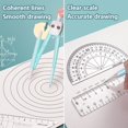 thumbnail image 5 of 9PCS/Set Plastic Multi-Function Set Square Transparent Eraser Mechanical Pencil Ruler Set Pencil Compass Kit Measuring Ruler Protractor GREEN, 5 of 8