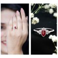 thumbnail image 3 of Natural Ruby Solitaire Promise Ring with Diamond for Women - AAA Grade, 18K White Gold, US 5.50, 3 of 9