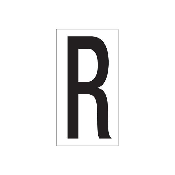 Box Partners Vinyl Warehouse Letter Labels R 3 1 2 Black White 50 Case Dl9310r Walmart Com