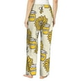 thumbnail image 3 of Junzan Cartoon Honey Pot Bee Sunflower Women'S Pajama Pants Drawstring Comfy Sleep Bottoms With Pockets, 3 of 9