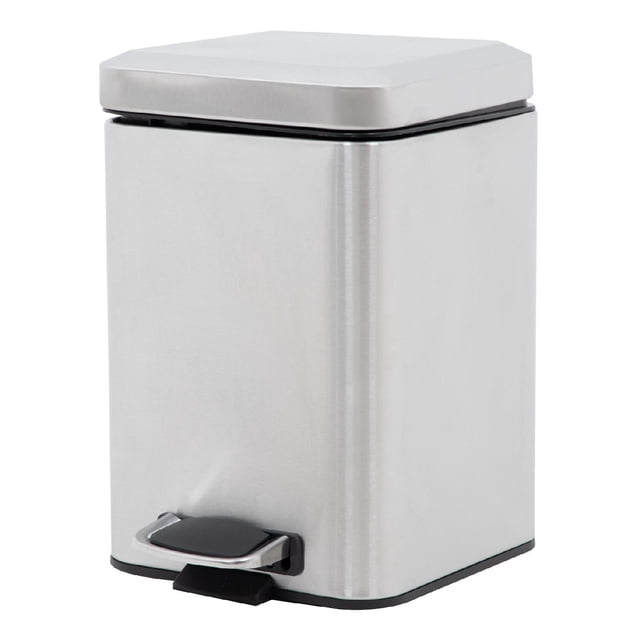 Bote De Basura 6 Litros Acero Inoxidable Con Pedal y Tapa Color Metálico Para Cocina Oficina ColorHome gris