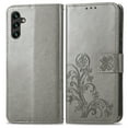 thumbnail image 6 of Allytech Galaxy A54 5G Wallet Case, Flower Embossed PU Leather Flip Stand Cards Holder Shockproof Magnetic Closure Wallet Case for Samsung Galaxy A54 5G 6.4" - Gray, 6 of 7