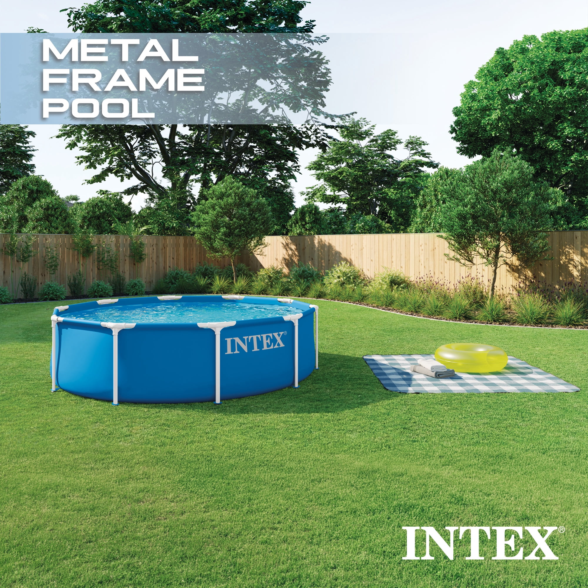 INTEX 28200EP 10Ft X 30In Metal Frame Above Ground Pool, Pool Only (Pump Not Included)