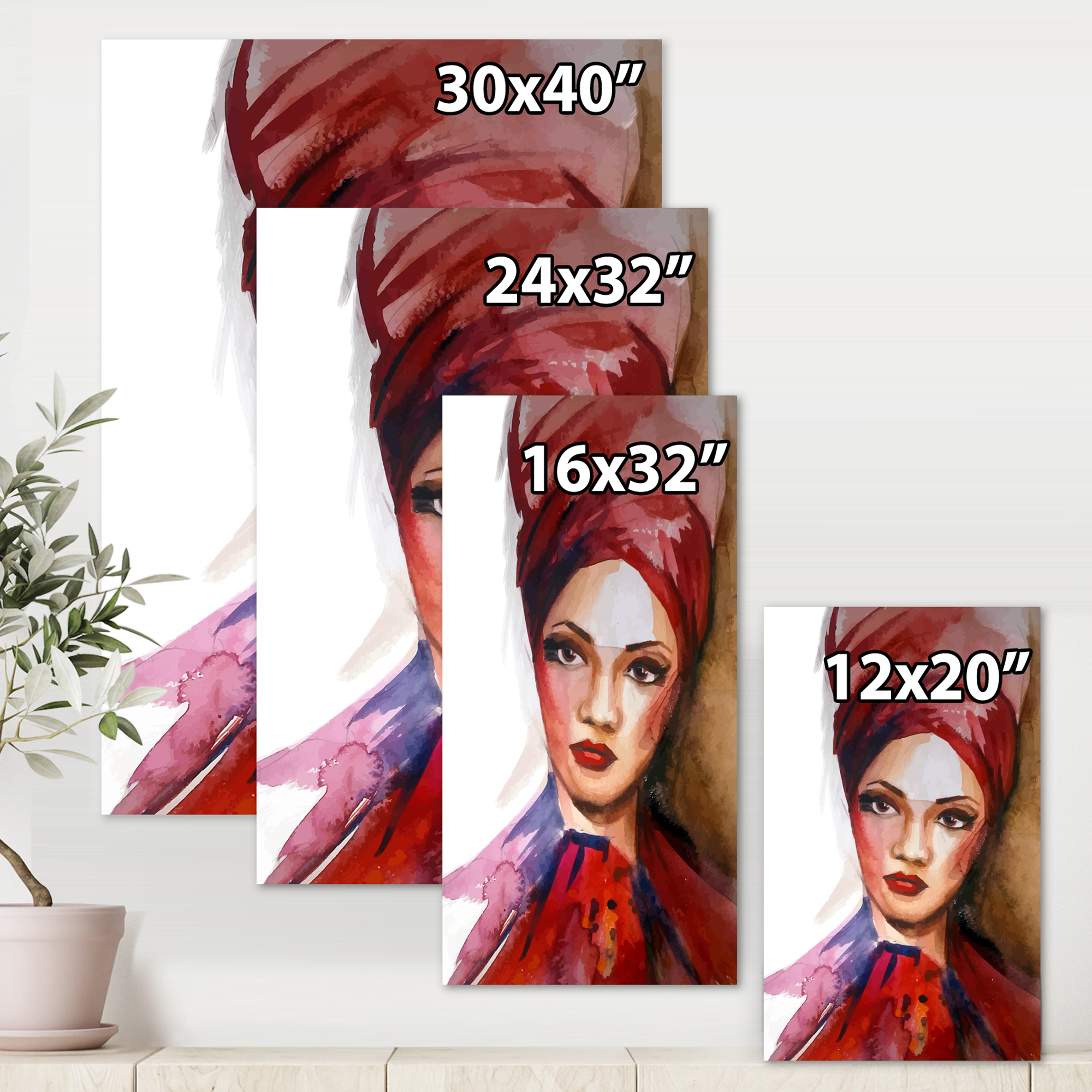 Designart ' Portrait of Young African American Woman I ' Modern Canvas Wall Art Print