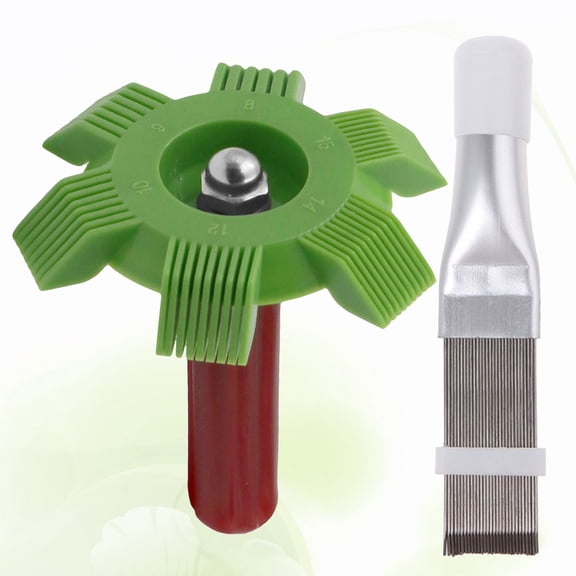 Toyvian 2Pcs Condenser Cleaning Tool Stainless Steel Air Conditioner Fin Comb Assorted Color