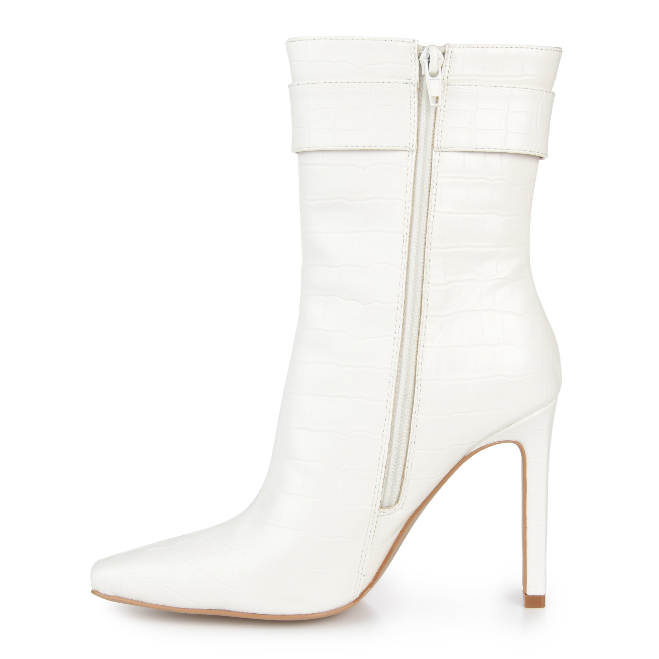 Journee Womens Elanie Inside Zip Block Heel Booties