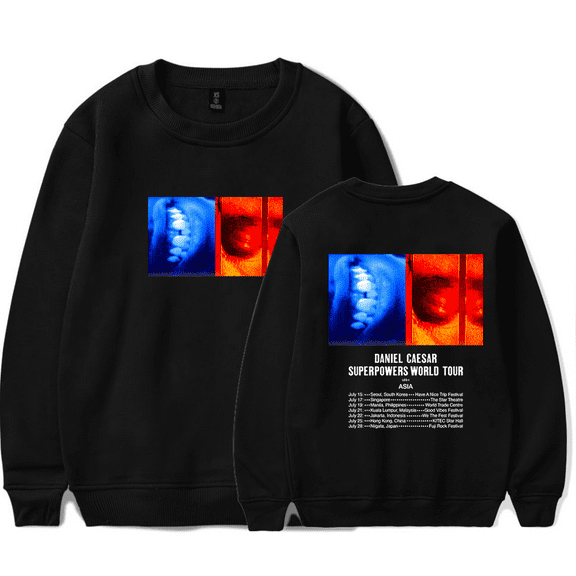 Daniel Caesar Merch Sweatshirt Superpowers World Tour Crewneck Men Women Sweatshirts Long Sleeve