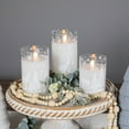 thumbnail image 3 of Northlight LED Flameless Flickering Snowy Woodland Glass Christmas Pillar Candles - 6" - Set of 3, 3 of 7