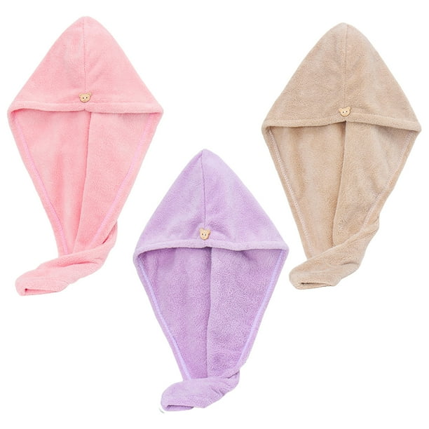 Toalla de microfibra para el cabello para mujer, 3 paquetes de toallas para el cabello húmedo, turbante absorbente de secado rápido Vhermosa