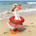 thumbnail image 3 of KuKeDi 7 inch Mini Desk Goose Outfit Set, Beach Clothes with Swimsuit Hat Sunglasses and Swim Ring Accessories, 3 of 4