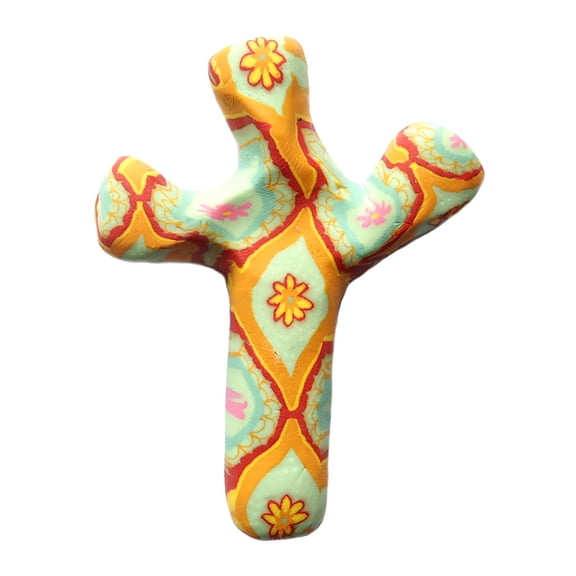 Calypso Studios by First & Main 3" Boho Comforting Clay Pocket Cross, Multi