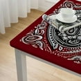 thumbnail image 4 of nygtbtfer  Red Bandana Paisley Print Vinyl Tablecloth with Flannel Backing, Red and Black Paisley Design Indoor Outdoor Vinyl Tablecloth, 4 of 7