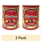 (2 pack) Washburn Candy Old Fashioned Hard Candy Canister 15.5 oz Holiday Gift and Treat