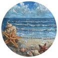 thumbnail image 3 of Beach Seashell Starfish Round Small Area Rug, Print Non Slip Washable Floor Mat, Soft Throw Rug for Living Room, Powder Room Entryway, Bathroom, Bedside, 3 of 6