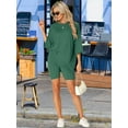 thumbnail image 3 of DARING DIVA Women's Plus Oversized Lounge Set T-Shirt and Biker Shorts Dark Green 3XL, 3 of 7