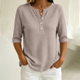 thumbnail image 3 of QASIEATN Women's Short Sleeve Structure Breathable Plain Sports Shirt for Tennis Summer Fitness Casual Business Top, 3 of 6