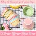 thumbnail image 3 of 4 Pack Ice Cream Ceramic Bowls, 9 oz Porcelain Waffle Cone Sundae Cups, Reusable Dessert Snack Bowls for Yogurt, Soup and Party Serving, 3 of 6