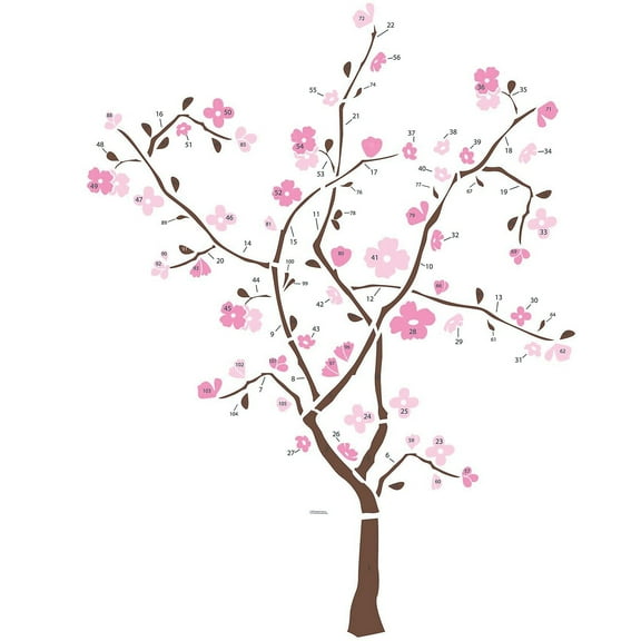 RoomMates Spring Blossom Tree Peel and Stick Giant Wall Decal 18" x 40" RMK1555GM