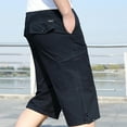 thumbnail image 5 of HOOMEUMY Men's Summer Cargo Shorts Multi-Pockets Straight Capri Loose Fit Lightweight Quick Dry Travel Beach Shorts with Drawstring Black XXXXXXL, 5 of 7