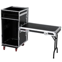 16U DJ Case with Wheels | Metal Studio Cabinet | 31-Inch Universal Equipment Rack | Open-Frame Option