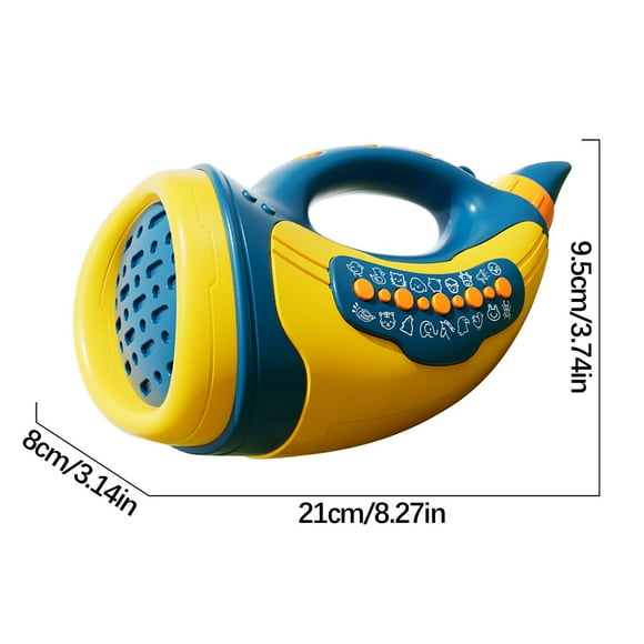Kids Sound Effect Horn Toy with 30 Onomatopoeia Sounds, LED Timing Lights, and High-Definition Speaker for Respiratory Muscle Training