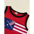 thumbnail image 5 of Qmyliery Toddler Boys Independence Day Outfits, Stripe Stars Flag Print Sleeveless Tank Tops + Elastic Waist Shorts 2Pcs Set, 5 of 7