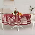 thumbnail image 6 of Oval Christmas Tablecloth 60 x 84 In,Christmas Tree Elk Santa Snowflake Red Christmas Tablecloth,Polyester Waterproof Wrinkle Resistant Durable Table cloth for Holiday,Kitchen,Winter and Home Decor, 6 of 6