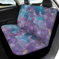 thumbnail image 4 of Uourmeti Car Seat Covers Breathable Polyester, Compatible with Auto Seats Front Drive Seat, for Trucks Cars, Purple & Teal Marble Pattern with Gold Veins, 4 of 10
