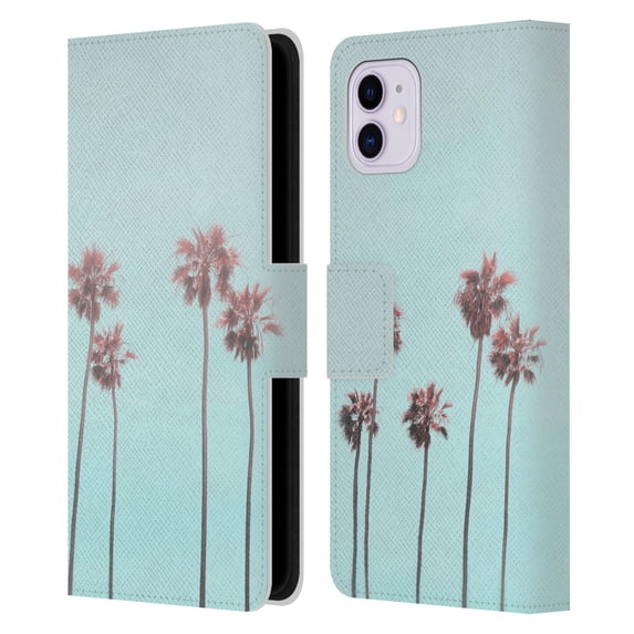 Head Case Designs Officially Licensed LebensArt Pastels Paradise Palm Leather Book Wallet Case Cover Compatible with Apple iPhone 11