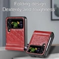 thumbnail image 4 of Case Compatible With Samsung Galaxy Z Flip 4, Pu Leather Shockproof Cover With Hinge Protection, 4 of 5