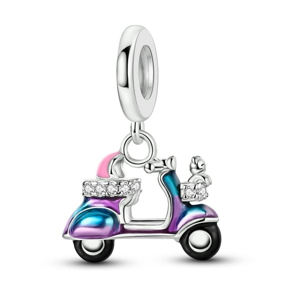 MULA 925 Sterling Silver Charms for Women E-scooter Beads for Bracelet and Necklace Gift for Her