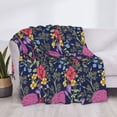 thumbnail image 3 of Yiaed Floral Print Blanket Throw Blanket Soft Cozy Flannel Blanket for Home Bed Sofa Couch Chair-60"x50", 3 of 6