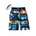 thumbnail image 2 of Zero Xposur Boys Surfs Up Board Shorts Graphic Swim Trunks & Goggles Set 4, 2 of 2