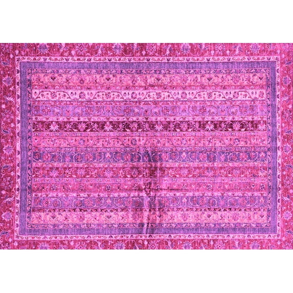 Ahgly Company Indoor Rectangle Oriental Pink Modern Area Rugs, 4' x 6'