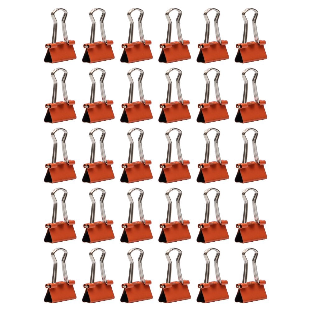 JAM Paper Colorful Binder Clips, Extra Small, 3/5 inch (15 mm), Orange, 30/Pack