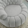 thumbnail image 6 of 360° Swivel Accent Chair, Round Accent Barrel Chair with Curved Armrests, Chenille Cloud Reading Chair Single Club Sofa for Living Room, Grey, 6 of 8