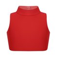thumbnail image 2 of Lejafay Kids Girls Gymnastics Dance Sports Tracksuit Turtle Neck Crop Top & Booty Shorts Sets Red 10, 2 of 8