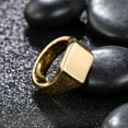 thumbnail image 7 of King Will Men's Gold Signet Rings Tungsten Biker Band Ring For Men Thumb Pinky Polished Classic Plain Wedding Statement Promise Ring for Him, Size 13, 7 of 7