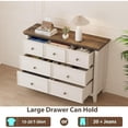 thumbnail image 4 of BOSHIRO 7-Drawer Modern Dresser for Bedroom, Wide Storage Chest Organizer with Antique White Body and Brown Top, 4 of 6