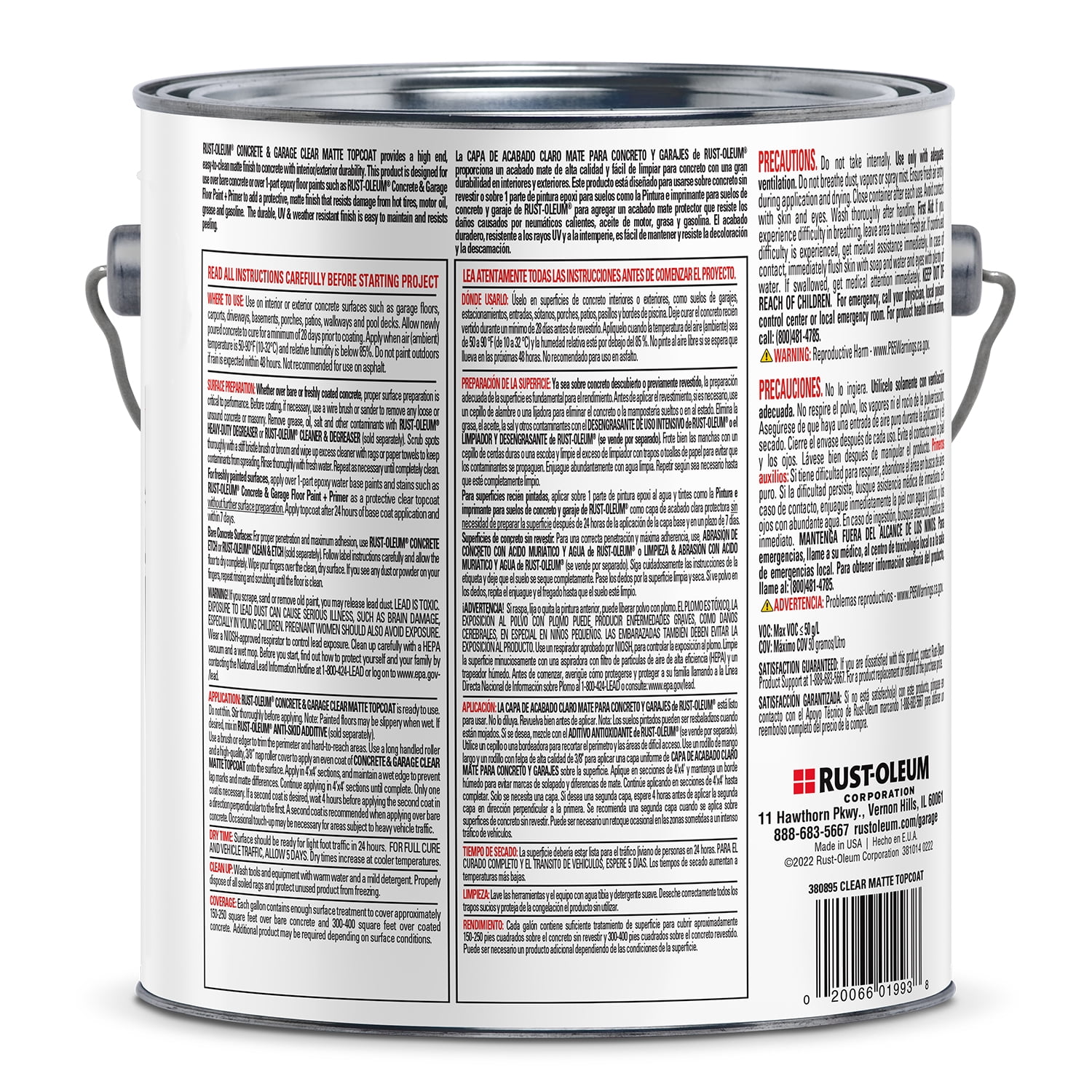 Clear, Rust-Oleum Matte Concrete and Garage Floor Paint and Primer- Gallon, 1 Pack