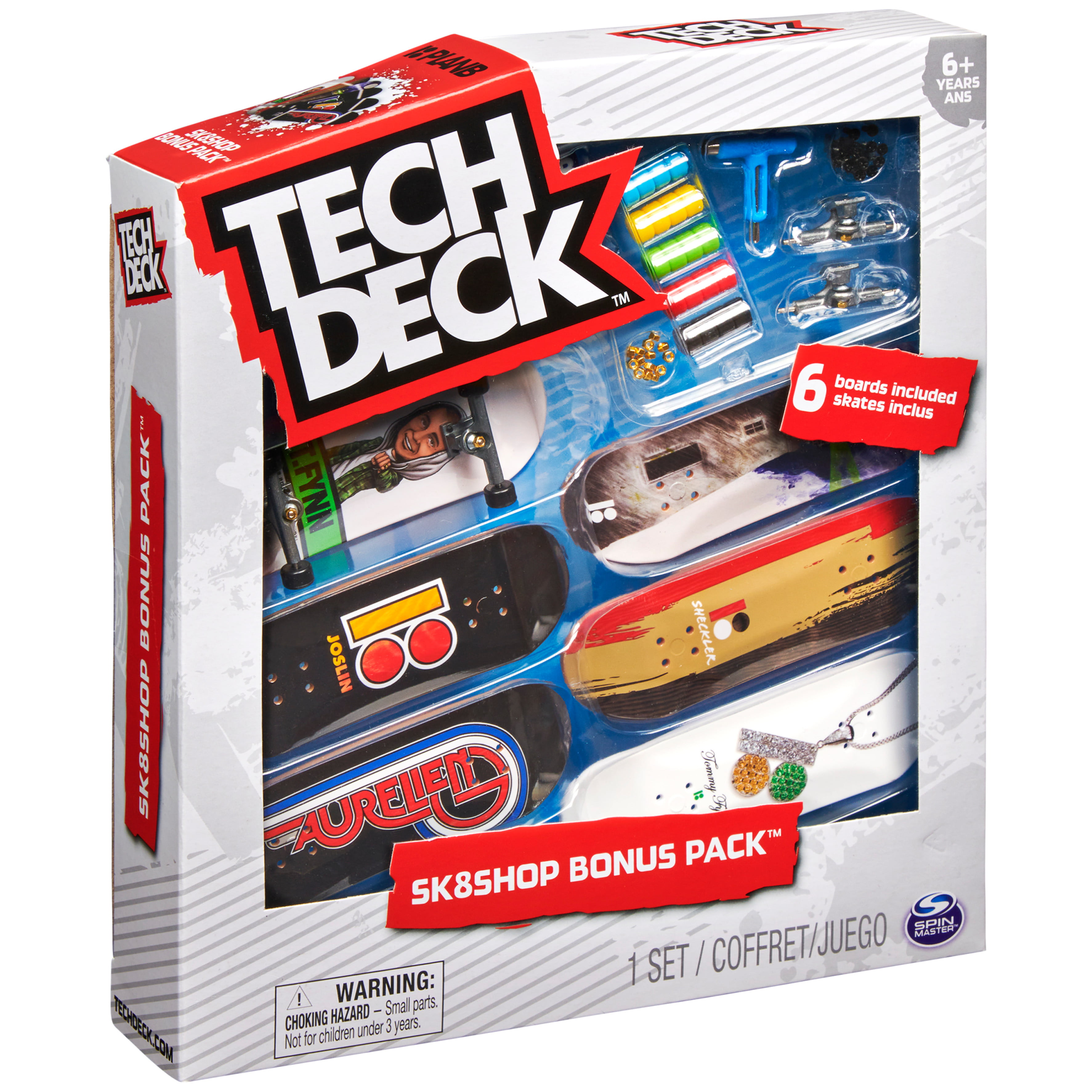 Tech Deck Skate Shop Bonus Pack 6 Mini Monopatines – Poly Juguetes