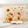 thumbnail image 3 of Orange Sunflower Pillow Covers 2 Pack Daisy Watercolor Summer Plant Farmhouse Pillowcase Waterproof Outdoor Throw Pillow Cover for Patio Garden Square Cushion 16”x16”, 3 of 9