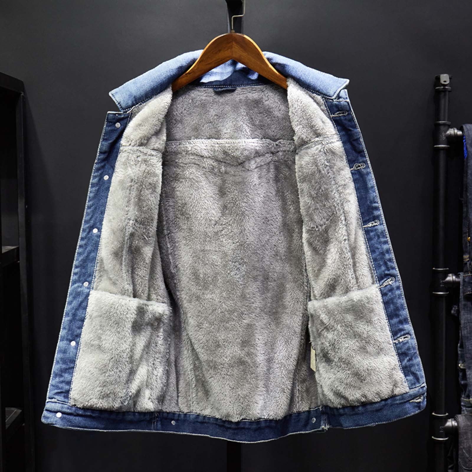 Men's Sherpa Fleece Lined Denim Jacket Trucker Jacket Winter