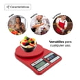 thumbnail image 4 of Báscula Digital Gramera 10kg Cocina Repostería Precisión Color Rojo, 4 of 6
