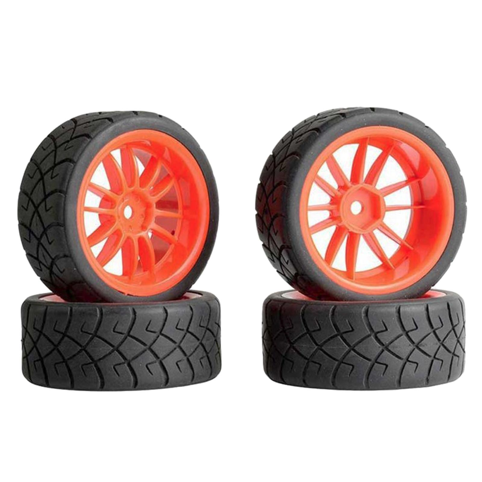 4pcs 1:10 Rubber Tire Remote Control Truck for 144001 124018 124019 for Remo 1631 Spare Parts , Red - image 4 of 7