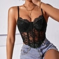 thumbnail image 5 of Mittory Women Lace Corset Top V Neck Elastic Straps for Party Streetwear Going Out Party Corset Tops, 5 of 8