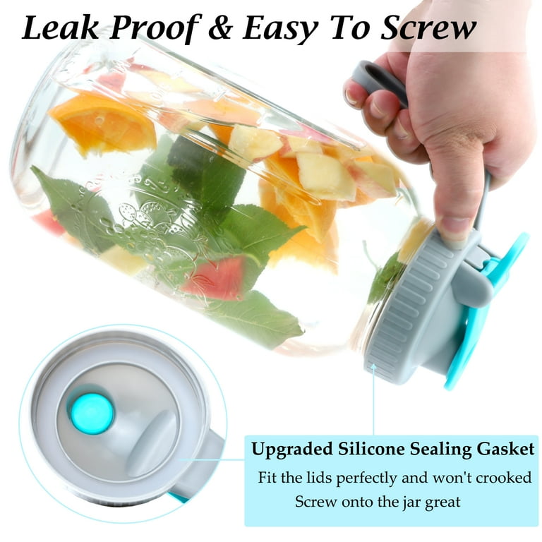 Sapkan 2 STKS 64 oz Mason Jar Pitcher Lekvrij Glas met Deksel