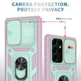thumbnail image 6 of Dteck Samsung Galaxy S21 ultra Case, Slide Camera Lens Protector Cover Magnetic Ring Holder Kickstand Rugged Shockproof Case for Samsung Galaxy S21 Ultra,Green/Pink, 6 of 11