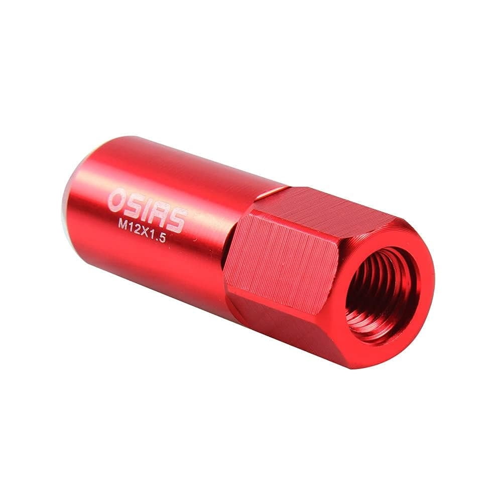 OSIAS 20PCS M12X1.5 Racing Wheel 60MM Lug Nuts With Socket Key For Honda Red